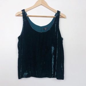 J. Crew Green Velvet Tank Top